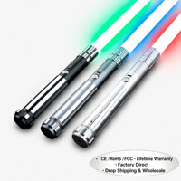 Sabre laser LED OEM d'usine, modèle Aliexpress, à éclairage de base, à mouvement fluide, personnalisable RGB, avec poignée métallique, pièces pour sabres laser personnalisés BYO
