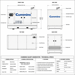 Générateurs diesel silencieux à refroidissement par eau triphasés AC avec moteur Cummins UK Perkins 50 kVA 100 kVA 200 kVA 300 kVA 500 kVA 100 kW 200 kW - Product Image 3