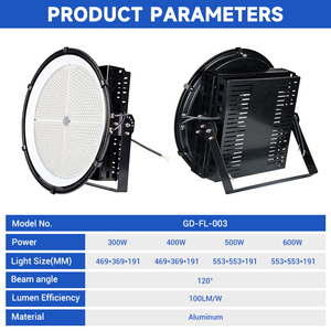Deporte campo de fútbol estadio Ip65 impermeable al aire libre de aluminio 300W <span class=keywords><strong>400W</strong></span> 500W 600W Led Luz de mástil alto - Product Image 2