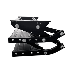 درجات جانبية من سبائك الألومنيوم عالية القوة بطبقتين للمركبات الترفيهية والكرفانات، درجة قابلة للطي يدويًا باللون الأسود HQRV - Product Image 1