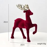 Ornamen Gantung Ramah Lingkungan Bentuk Rusa Natal, Dekorasi Pohon Natal, Hiasan Karangan Bunga, Liontin Kain Berlapis Plastik, Figur Pesta