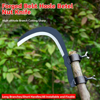 Couteau à noix d'areca en acier au manganèse de haute qualité, faucille de taille pour hautes branches, outil agricole multifonctionnel pour la coupe de l'herbe et des arbres