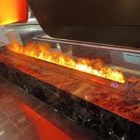Insert de cheminée électrique à vapeur d'eau 3D 70 cm en acier, humidificateur à nano-pulvérisation, flamme réaliste, couleurs LED, télécommande, intérieur, 3L
