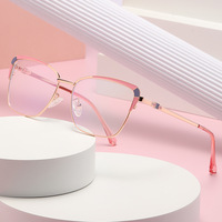 7149 Nouvelles Lunettes Anti-Lumière Bleue Oeil de Chat Bleues Style Européen et Américain Polyvalentes Sans Correction TR90 Miroir Plat Diamant