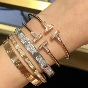 Sgarit Jewellery Wholesale Custom Jewelry New Trendy <strong>Bangle</strong> <strong>Bracelet</strong> for Man Women 18K Gold Diamond Jewelry - Product Image 5