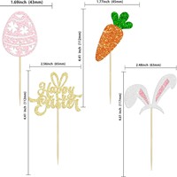 Oster-Kuchendekoration, Karotten-Häschen-Osterei-Cupcake-Topper für Babyparty Geburtstagstorten-Dekorationen