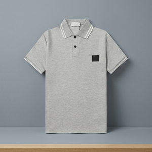 Best-Selling Italian Brand High Quality Embroidered Knitted Nonwoven 300 Grams 100% Cotton Eco-Friendly Short Sleeve Regular <b>Men</b> - Product Image 3