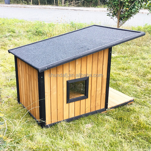 SDD031 di lusso moderno piccolo animale cuccia per interni/esterni in legno casa per cani con motivo di stampa per gatti e animali domestici - Product Image 4