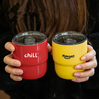 Tasses à café droites en acier inoxydable de 200 ml, personnalisables avec logo, pour promotion de qualité supérieure, vente en gros, modèle 2026 Emerit