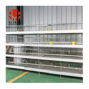 Poultry Farm Equipment Hip Dip Galvanized Steel H Type Multi Tiers Baby Chicken Breeding Battery Chicken Cage