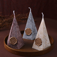 Kreative Vintage Handgefertigte Eisblumen Geometrische Pyramidenförmige Aroma-Kerzen Party Heim-Deko Souvenir Geschenke Duftkerzen