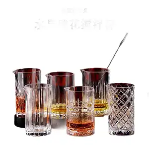 Gelas kaca kecil kualitas tinggi unik dengan pegangan kualitas tinggi grosir penjualan terbaik Set gelas kaca 6 buah cangkir minum