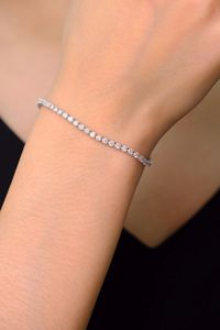 Xinfly 18k White <b>Solid</b> Gold Square 3.0ct SI FG Natural Diamond Tennis <b>Bracelet</b> - Product Image 4