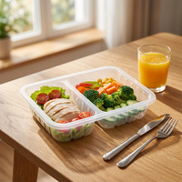 Conteneur alimentaire MAP à 2 compartiments, qualité alimentaire, empilable, transparent, emballage plastique PP sur mesure, directement de l'usine