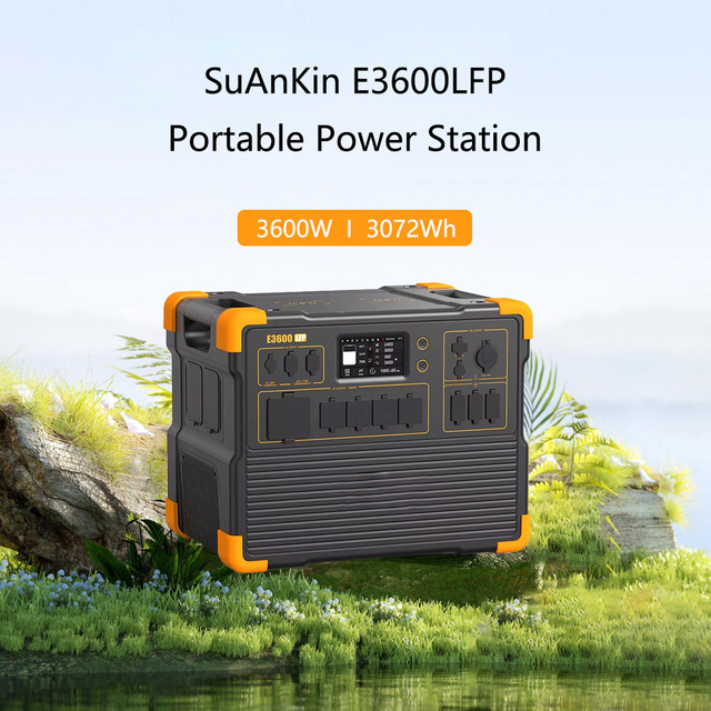 E3600LFP High Capacity 3600W Portable Power Station with Renewable Energy Backup Outdoor Power Solution