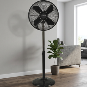 Ventilatore a piantana elettrico Kooper 50W, 4 pale, 40 cm, oscillante, silenzioso, con telecomando meccanico, spina USA, 18 pollici, per box, nero - Product Image 3