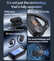 Casque audio sans fil Yesido BT5.3 IPX5 étanche, à port ouvert, avec grande autonomie, écouteurs OWS BT YSP25