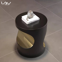 Table d'appoint moderne et créative de luxe en métal pour salon, accent sur l'hôtel, meubles de table d'angle noirs