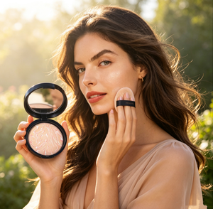 Polvo Compacto Prensado Bronceador Impermeable Personalizado al por Mayor de Fábrica OEM ODM para Mujeres, con Etiqueta de Marca Privada, Control de Grasa - Product Image 1