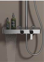 Ensemble mural moderne de douche pour salle de bain avec eau chaude et froide en laiton 3 fonctions pommeau de douche à effet de pluie ensemble de système de douche robinet