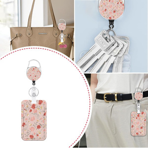 Badges imprimés, rouleaux, porte-clés, badges universitaires, cadeaux, boucles à dégagement rapide de la série Fleurs de printemps en gros - En stock - Product Image 3