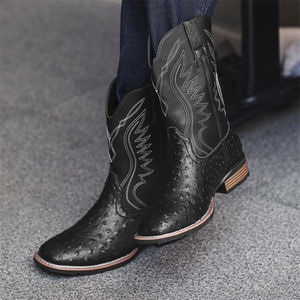 Bottes de cowboy en PU pour hommes, vente en gros, fabrication sur mesure, bottes de cowboy western pas chères, design mexicain tendance pour hommes - Product Image 2