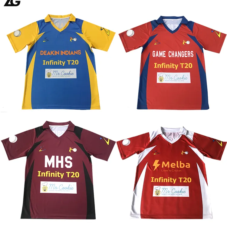 Yeni zelanda kriket takımı forması özel tasarım süblimasyon spor tişört kriket forması erkekler için