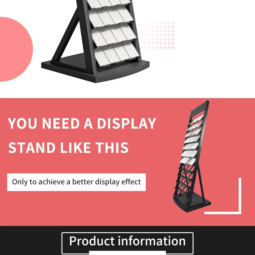 Factory Customized Floor Stands Showing Ceramic Tile Tower Holder Stone Marble Granite Quartz Sample Display Stand Rack