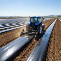Film de paillage agricole en polyéthylène noir et argenté, rouleau de 400 m, pour usage agricole