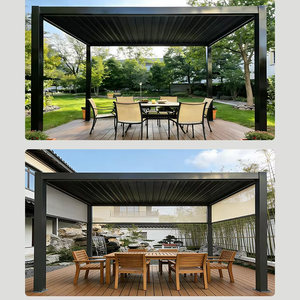 Pergola Bioclimatica Impermeabile in Alluminio con Lamelle Orientabili, Gazebo Elettrico Motorizzato Moderno per Esterni e Giardino - Product Image 1