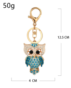 พวงกุญแจนกฮูกคริสตัลแวววาวจี้3D รูปนกฮูกทำจากโลหะแวววาวดีไซน์สุดสร้างสรรค์ - Product Image 5