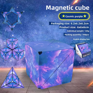 Aimants de la Terre promotionnels populaires, aimants galactiques, boîte à fidget à changement de forme, géométrie, cube magique infini 3D, marque QF, 6x6x6 - Product Image 6