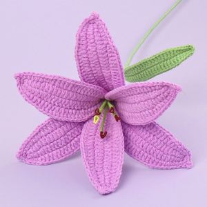 Maceta de Lirios Hecha a Mano, Mini Decoración para el Hogar, Flor Artificial Tejida con Hilo para Pascua, Graduación, Día de la Madre - Product Image 3