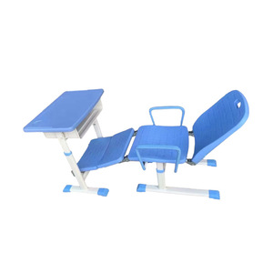 Student Nap <b>Table</b> And Chair Set <b>Adjustable</b> Height Modern Design For School Use Blue Color - Product Image 3