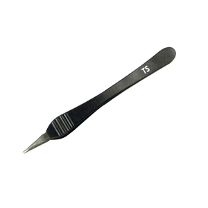 Pince à épiler en acier inoxydable avec revêtement époxy, pointe conique, coupe baguette, outil de précision pour la manipulation fine et les travaux artisanaux - Product Image 1