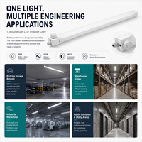 Luminaire linéaire LED Tri-proof personnalisé en usine, IP65 IK08, connectable, compatible capteur, pour applications industrielles européennes, 20-60W, avec gradation DALI
