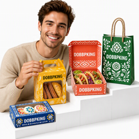 Boîte en carton pliable en gros, personnalisable avec logo, pour emballage jetable de burgers, frites, donuts, poulet, plats à emporter et restauration rapide