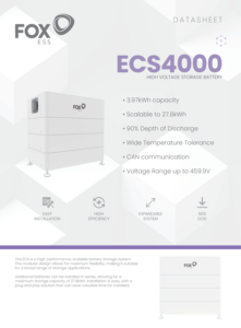 Batería Solar de Litio-Ferrofosfato (LiFePO4) FOX ESS ECS4000, IP65, Apilable, CAN, Alto Voltaje, 7.95kWh, Escalable hasta 27.8kWh, Stock en EE. UU. - Product Image 3