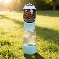 Bouteille d'eau pour chien multifonctionnelle modulaire en plastique PET de qualité alimentaire sans BPA, anti-fuite à un bouton, 3 en 1, portable pour les voyages