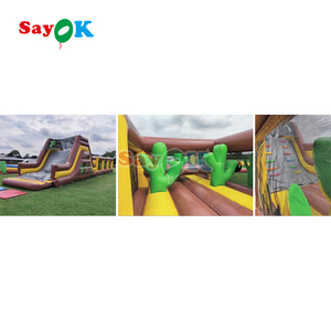 Carrera de obstáculos inflable grande comercial para juegos de niños Carrera inflable de obstáculos a la venta - Product Image 2