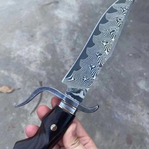มีด Bowie แบบปรับแต่งได้สำหรับการต่อสู้  มีดคุณภาพสูงทำจากเหล็กกล้าไร้สนิม  ใบมีดแบบ Fixed Blade  ด้ามไม้ DIY  มีดพกพาสำหรับใช้งานกลางแจ้ง พร้อมปลอกมีด - Product Image 4