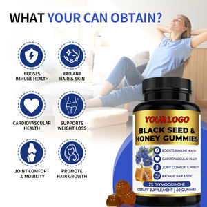 La pelle dei capelli radiante con Comfort dell'articolazione OEM aumenta la salute immunitaria 2% gummie di miele Oik, semi neri naturali - Product Image 4