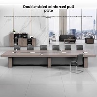 Ensemble de table et de chaises de conférence rectangulaires en bambou moderne HYZ-224X pour 6 personnes, bureau mobile