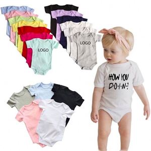 Di alta qualità su misura per neonato manica corta in bianco tutine per bambini pigiami in cotone 100% semplice <span class=keywords><strong>vestiti</strong></span> per <span class=keywords><strong>neonata</strong></span> <span class=keywords><strong>0</strong></span>-3 <span class=keywords><strong>mesi</strong></span> - Product Image 1