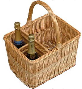 Rustic Willow Picnic <strong>Basket</strong> Honey Storage <strong>Baskets</strong> Sustainable <strong>Rectangular</strong> with Wine Holder Drink/food YM-120001 <&plusmn;1%（含） CN;SHN - Product Image 1