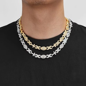 Collar con colgante de crucifijo de moissanita VVS chapado en oro de 18 quilates y plata 925, engastado en bisel, estilo Hip Hop Iced Out, cadena cubana, pasa la prueba del diamante. - Product Image 6