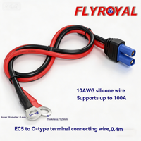 Kabel Baterai 8 Gauge 2 Pin DC ke Kabel Buaya O Ring Auto Terminal Male Female, Konektor EC5, Kabel Harness Pengisi Daya