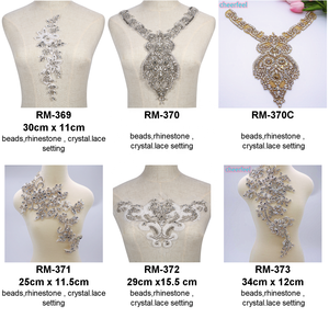 Nuova <span class=keywords><strong>collezione</strong></span> di fashional rhinestone e del cristallo di cerimonia nuziale di applique del vestito <span class=keywords><strong>motivi</strong></span> RM402 - Product Image 5