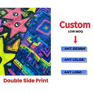 Soft Custom Logo UV Reativo Poliéster Multifuncional Quadrado Lenço Pashmina Stretch Inverno Impresso Psicodélico - Product Image 4