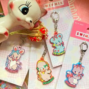 OEM ODM Ensemble de breloques en acrylique Kawaii rétro, thèmes Anime, Nageur, Personnage Japonais, Animaux, du Japon - Product Image 1
